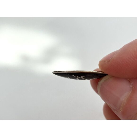 Dancing Angel Siam Sterling Silver 925 Vintage Thai Made Nielloware Brooch Pin - Picture 3 of 8